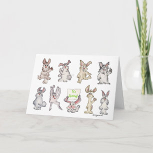 It's Spring Cartoon Rabbits Easter - Customized Holiday Card