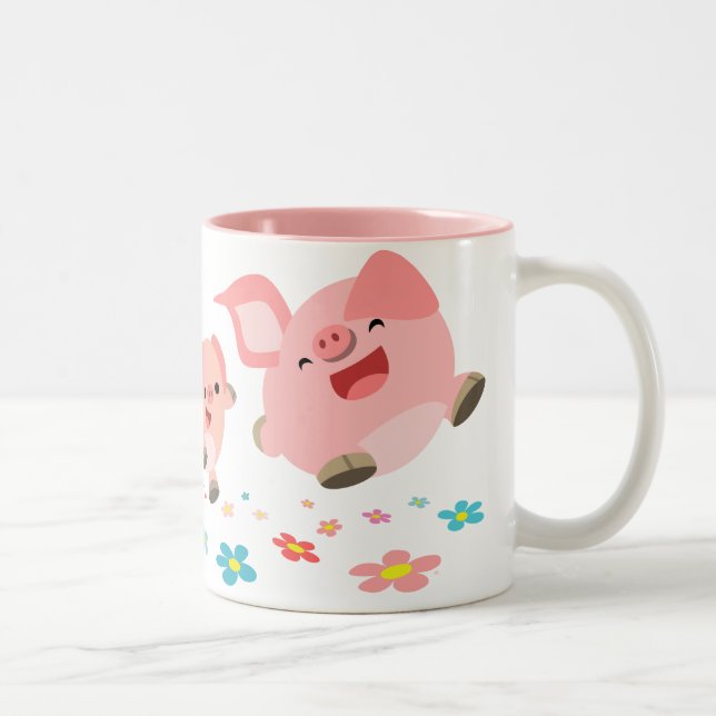 It's Spring!!-Two Cute Cartoon Pigs mug (Right)