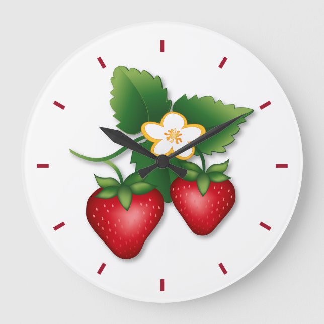 It's Strawberry Shortcake Time Large Clock (Front)