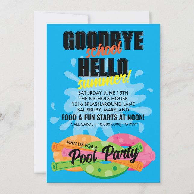 It's Summer! Pool Party Invitations (Front)