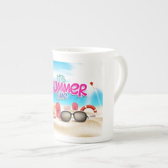 It's Summer Time Bone China Mug (Front Right)