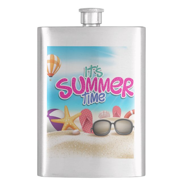 It's Summer Time Hip Flask (Front)