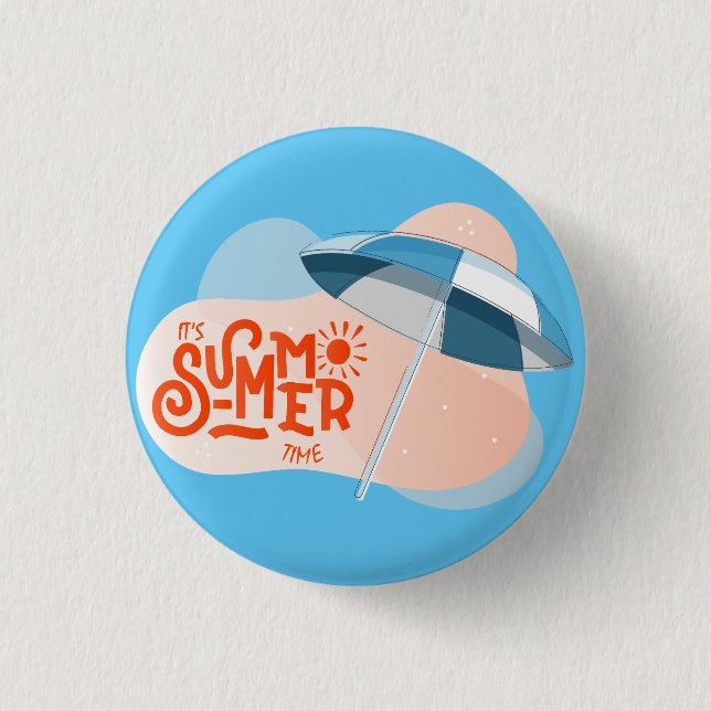 It's summer time Hitch Cover 1 Inch Round Button (Front)