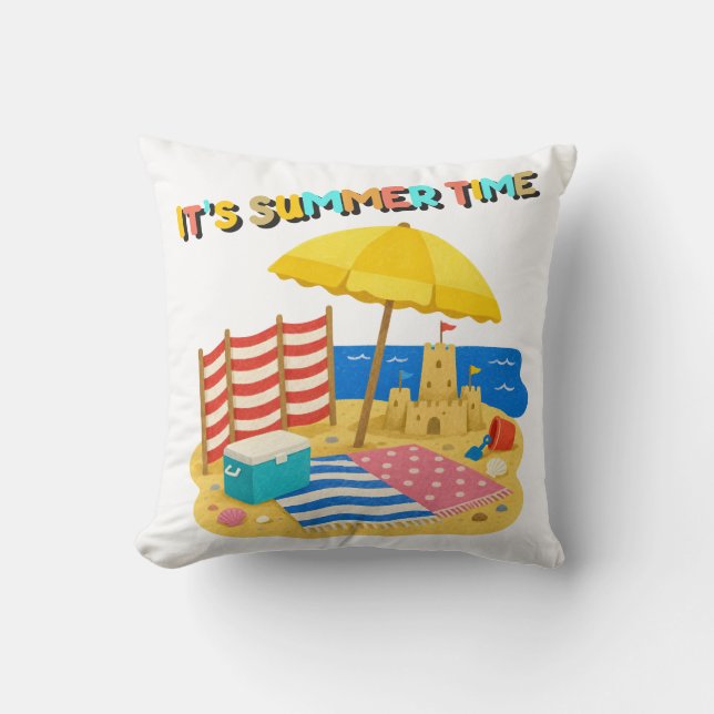 it's summer time throw pillow (Front)