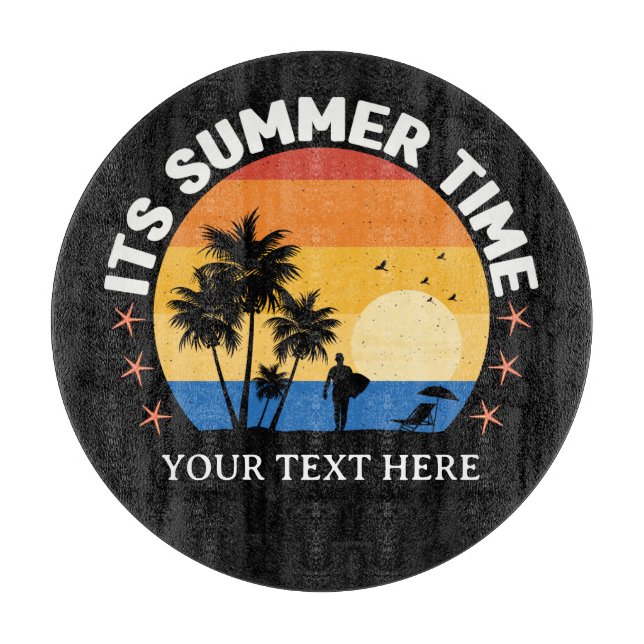 It's Summer Time Tropical Sunset Design Cutting Board (Front)