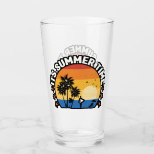 It's Summer Time Tropical Sunset Design Glass