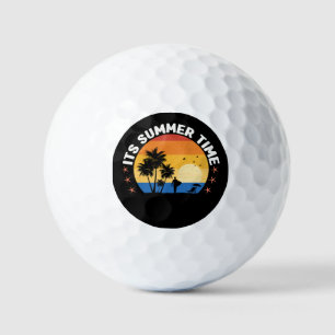 It's Summer Time Tropical Sunset Design Golf Balls