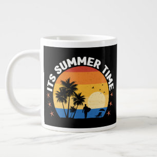 It's Summer Time Tropical Sunset Design Large Coffee Mug