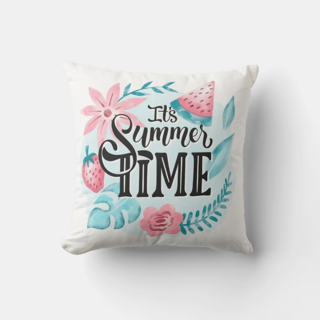 It's Summertime Outdoor Pillow (Front)
