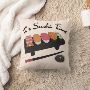 It's Sushi Time Throw Pillow
