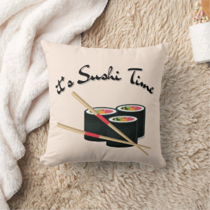 It's Sushi Time Throw Pillow