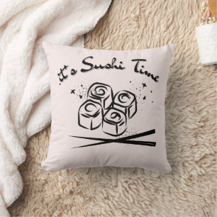 It's Sushi Time Throw Pillow