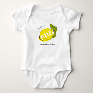 It's Sweet to be One Cute Lemon 1st Birthday Baby Bodysuit