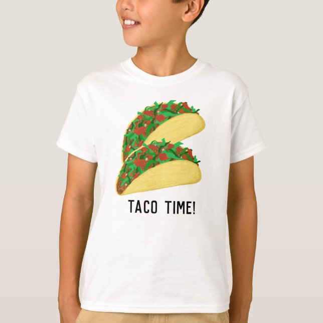 IT'S TACO TIME cute tacos T-Shirt (Front)