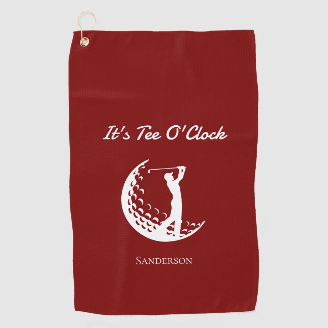It's Tee O'Clock Red Golf Towel (Front)
