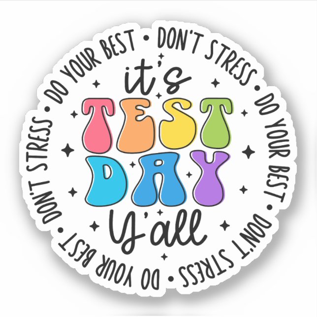 It's Test Day Y'all, Groovy Testing Day Teacher (Front)