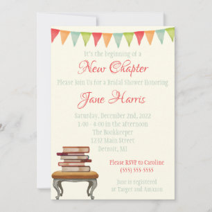 It's the Beginning of a New Chapter Bridal Shower  Invitation