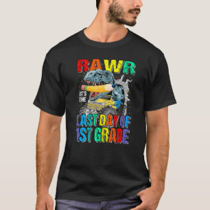 It's The Last Day Of 1st Grade Monster Truck Dinos T-Shirt