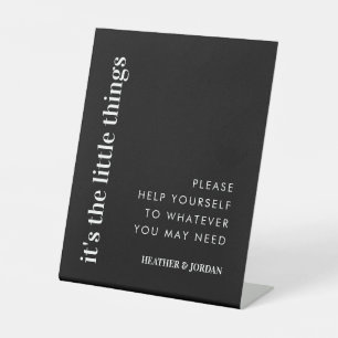 It's The Little Things Wedding Bathroom Basket Ped Pedestal Sign