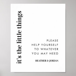 It's The Little Things Wedding Bathroom Sign