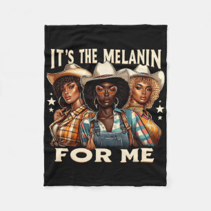 It's The Melanin For Me Black Urn Style Black Woma Fleece Blanket