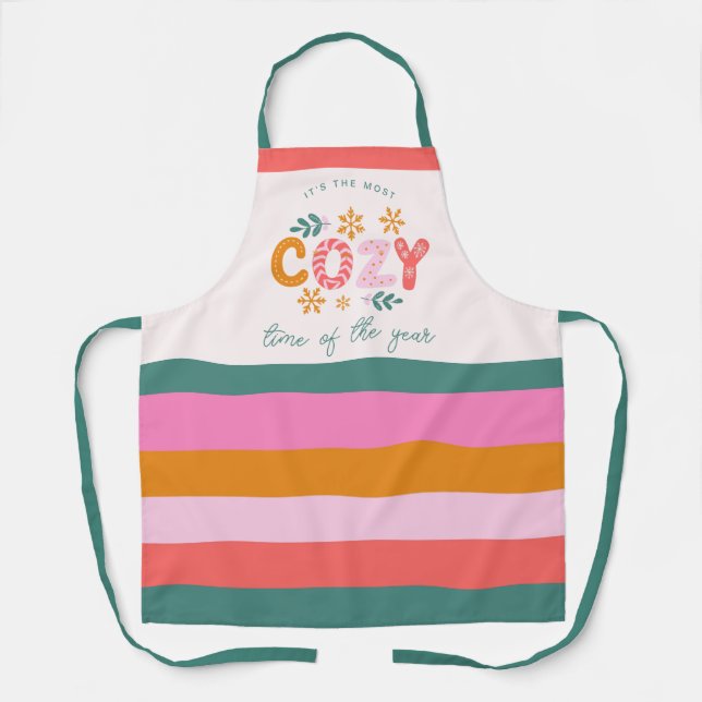 It's the Most Cozy Time of The Year Striped Apron (Front)