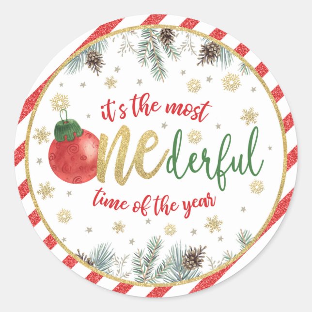 It's the Most ONEderful Time of the Year  Classic Round Sticker (Front)