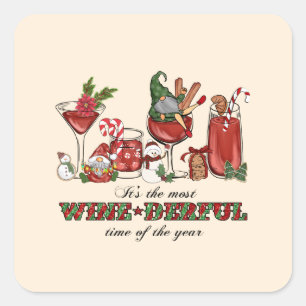 It's the Most Wine-derful Time Square Sticker