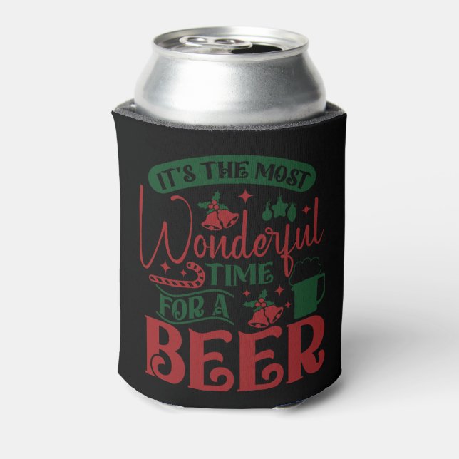 It's The Most Wonderful Time for a Beer Christmas  Can Cooler (Can Back)