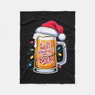 It's The Most Wonderful Time For A Beer Christmas  Fleece Blanket