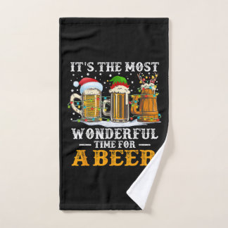 It's The Most Wonderful Time For A Beer Christmas Hand Towel