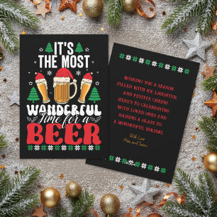 It's The Most Wonderful Time For A Beer Christmas Holiday Card