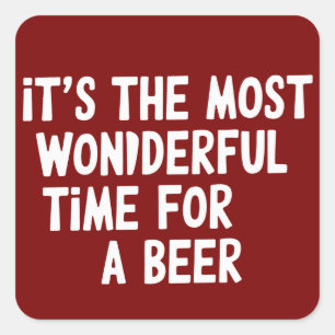 It's The Most Wonderful Time For A Beer Christmas Square Sticker