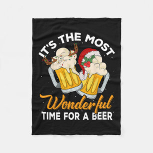 It's The Most Wonderful Time For A Beer Drinking C Fleece Blanket
