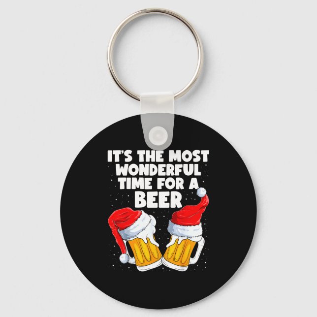 It's The Most Wonderful Time For A Beer Lover Chri Keychain (Front)