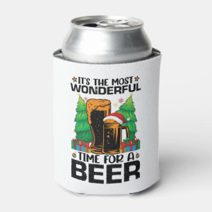 Its The Most Wonderful Time For A Beer Santa  Can Cooler