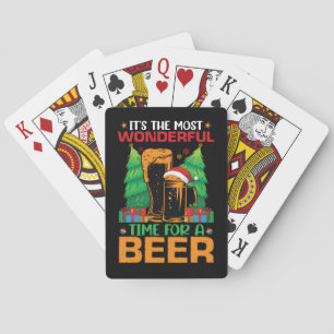 Its The Most Wonderful Time For A Beer Santa Playing Cards