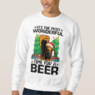 Its The Most Wonderful Time For A Beer Santa Sweatshirt
