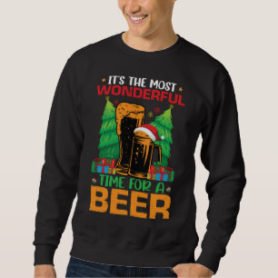 Its The Most Wonderful Time For A Beer Santa  Sweatshirt