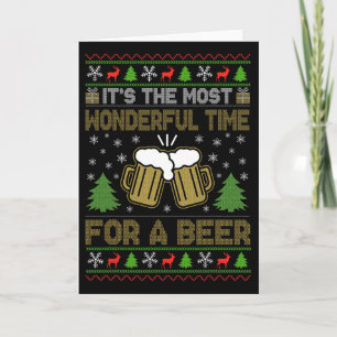It's The Most Wonderful Time For A Beer Santa Ugly Card