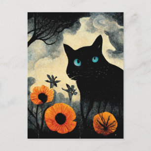 Its the most wonderful time of the year black cat postcard