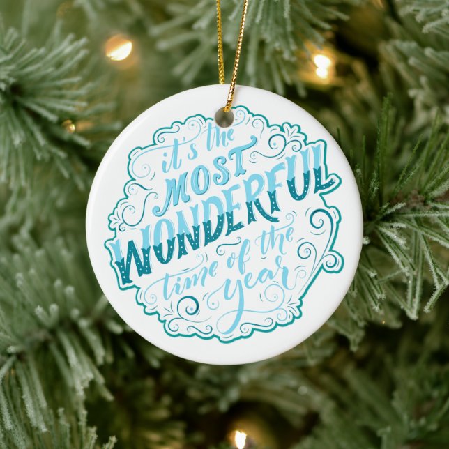 It's the Most Wonderful Time of the Year Ceramic Ornament (Tree)