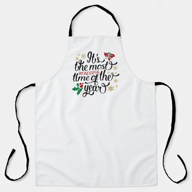 It's The Most Wonderful Time Of the Year Christmas Apron (Front)