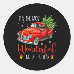 Its The Most Wonderful Time Of The Year Christmas  Classic Round Sticker