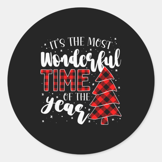 Its The Most Wonderful Time Of The Year Christmas  Classic Round Sticker (Front)