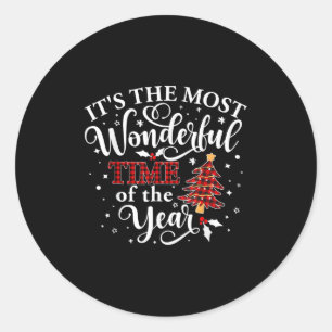 It's The Most Wonderful Time Of The Year Christmas Classic Round Sticker