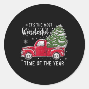 Its The Most Wonderful Time Of The Year Christmas  Classic Round Sticker