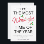 It's The Most Wonderful Time Of The Year Christmas Holiday Card<br><div class="desc">This charming personalized Christmas greeting card will be perfect for wishing holiday cheer to your friends and family. This design features the lyrics "It's the most wonderful time of the year" in black and red,  with an accent of holly.</div>