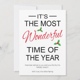 It's The Most Wonderful Time Of The Year Christmas Holiday Card