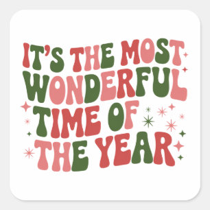 Its The Most Wonderful Time of The Year Christmas Square Sticker